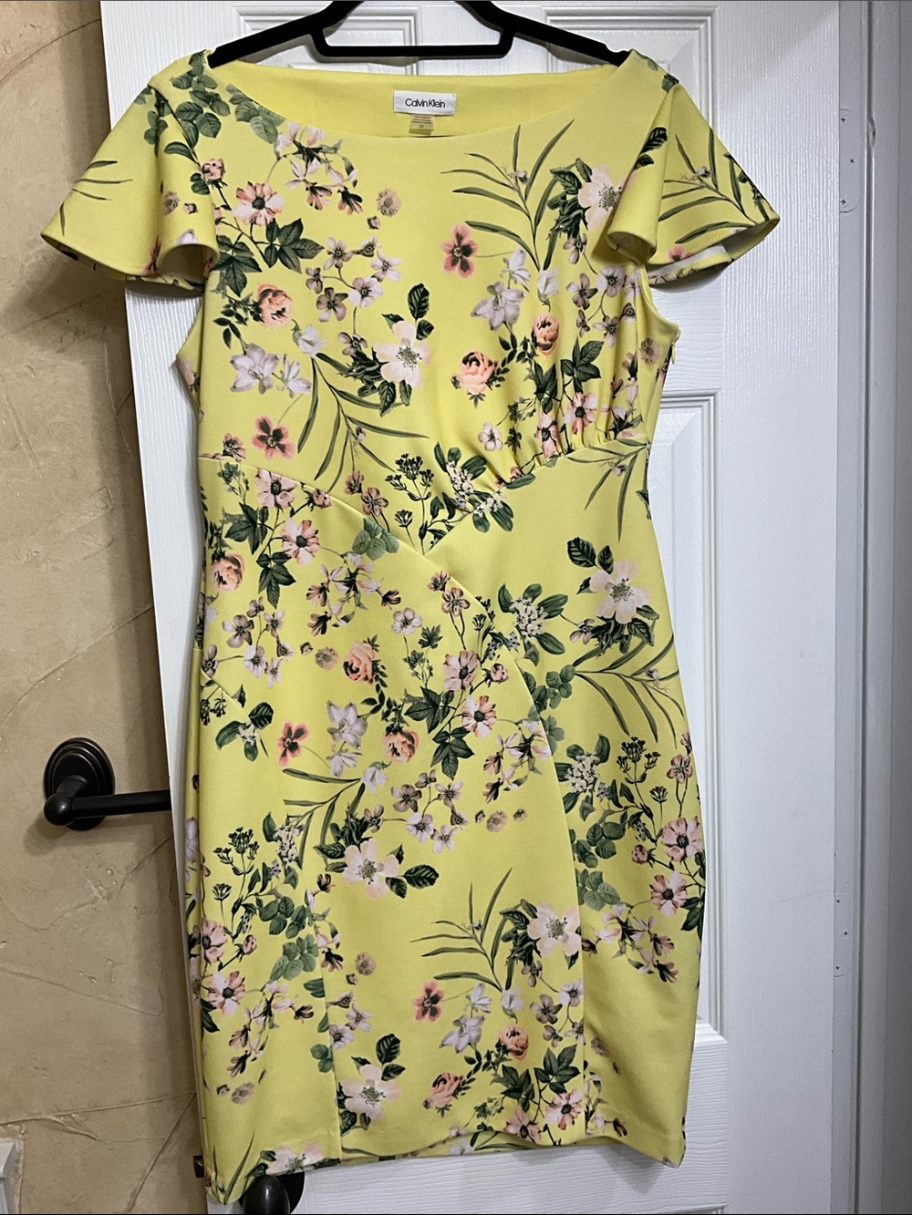 Calvin Klein Yellow Floral Midi Dress